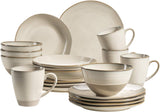 MÄSER 931512 Nottingham Vintage Series serviesset voor 4 personen, combinatieservies van 20 stuks met onregelmatige ronde vormen in retro-look, tegel, beige