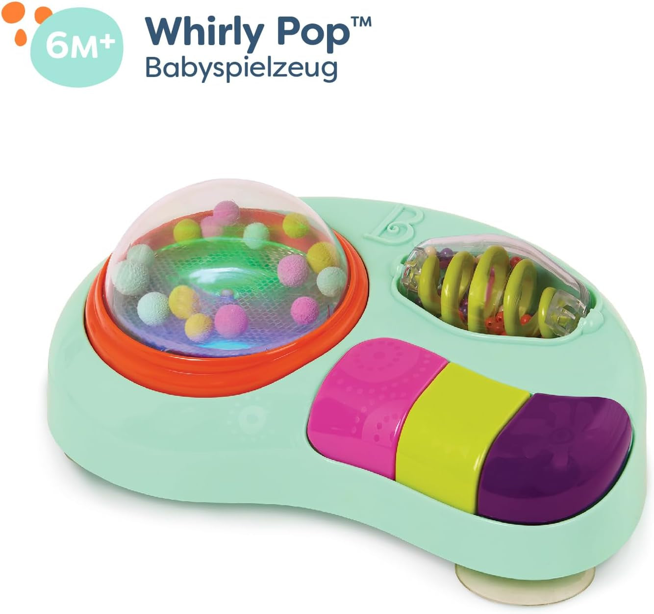 B. speelgoed - Kinderspeelgoed voor kinderstoel - Zuignapspeelgoed met muziek, licht, geluid - Zintuiglijk speelgoed - Motorisch speelgoed voor kinderen - vanaf 6 maanden - Whirly Pop Baby Toys Naty Shop
