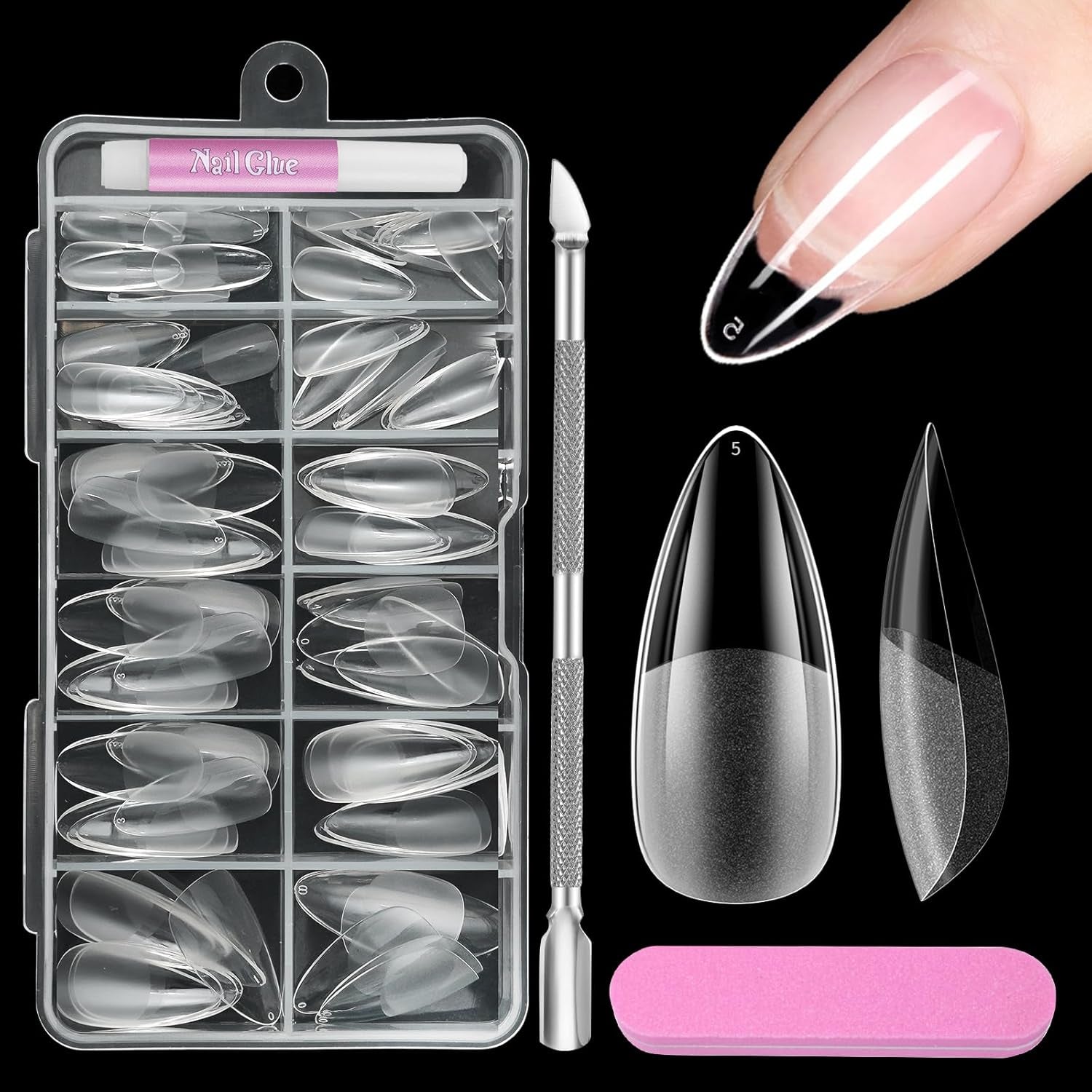Volledige dekking korte nagels 120 stuks 12 maten Korte nageltips voor gelnagels Lijm op kunstnagels Lijm op nagelvijlset Nagelpolijstmachine Nagelriemschuiver