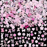 200 Stuks Nail Art Charms 3D Nail Art Decoratieset Strik Nagelhanger Roze Gemengde Stijl Strik Bloem Teddybeer Lolly Hartvorm Nail Art Decoratie DIY Ambachtelijke Nageldesign