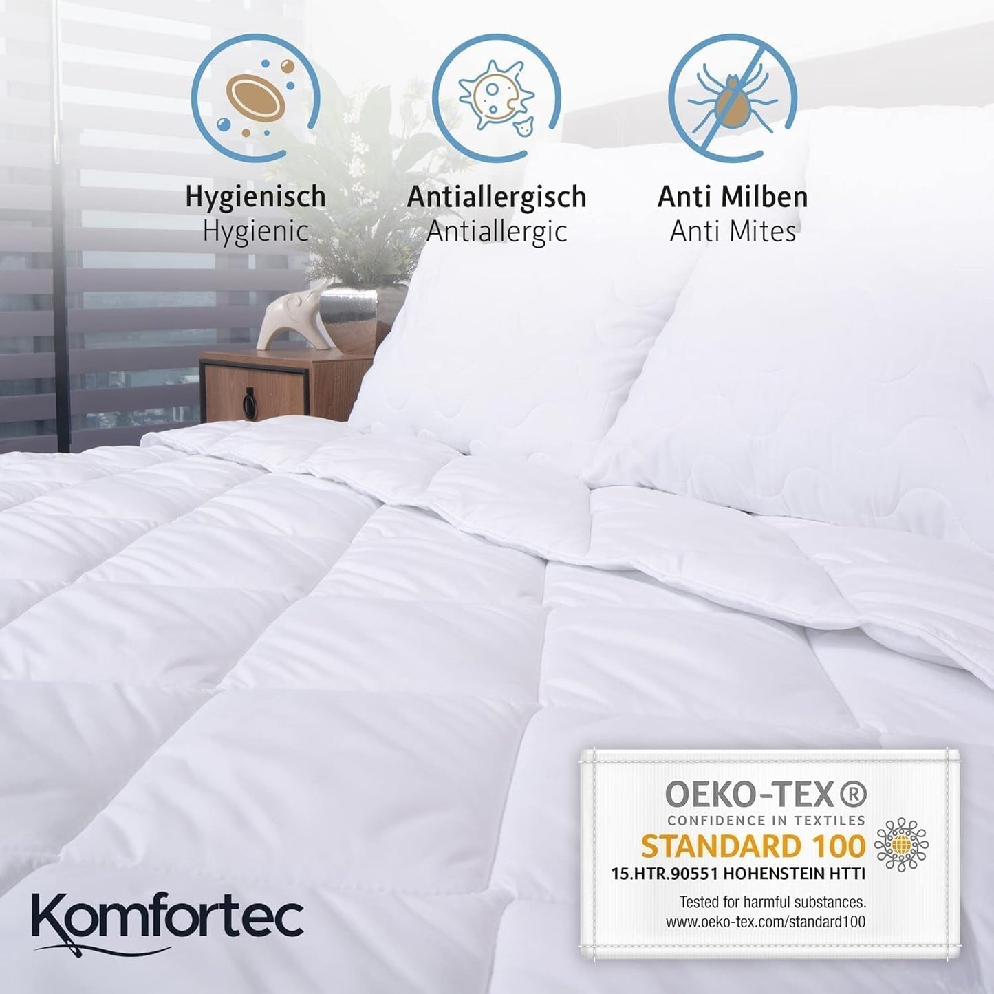 Komfortec Zomerdeken 135X200 Cm, 170Gsm, Dunne en lichte deken voor de zomer, anti-allergische deken, wit Quilts en quilts Naty Shop
