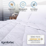 Komfortec Zomerdeken 135X200 Cm, 170Gsm, Dunne en lichte deken voor de zomer, anti-allergische deken, wit Quilts en quilts Naty Shop