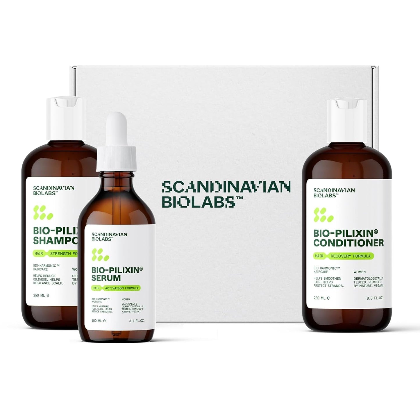 Scandinavische Biolabs haargroeiroutine voor vrouwen met klinisch bewezen resultaten in 45 dagen | Behandeling tegen haaruitval (Bio-Pilixin) Naty Shop Bio-Pilixin haarverzorging