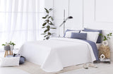 Todocama Fine Boutique sprei met piquépatroon, voor lente, zomer, herfst en winter, 100% superzachte microvezel, multifunctionele deken, 140/150/160-250 X 260 cm, lichtgrijs Bedden en dekens Beuche den Todocama-Store Wit 250 X 260 Cm