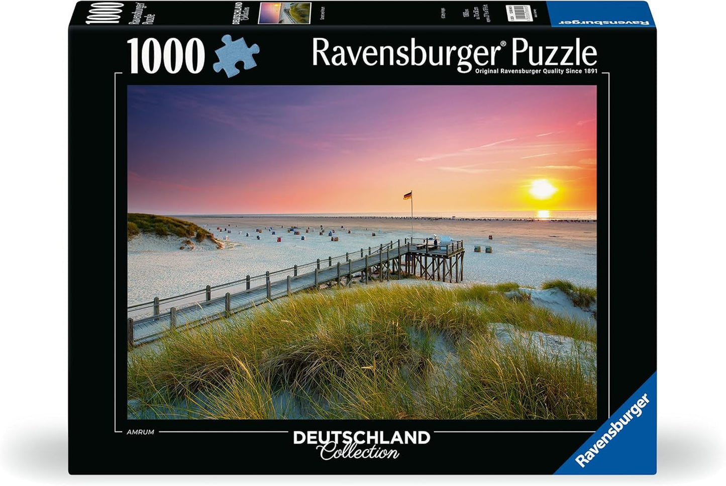 Ravensburger Puzzel 12000690 - Zonsondergang boven Amrum - Puzzel van 1000 stukjes voor volwassenen en kinderen vanaf 14 jaar, Noordzeestrandpuzzel Puzzel Naty Shop