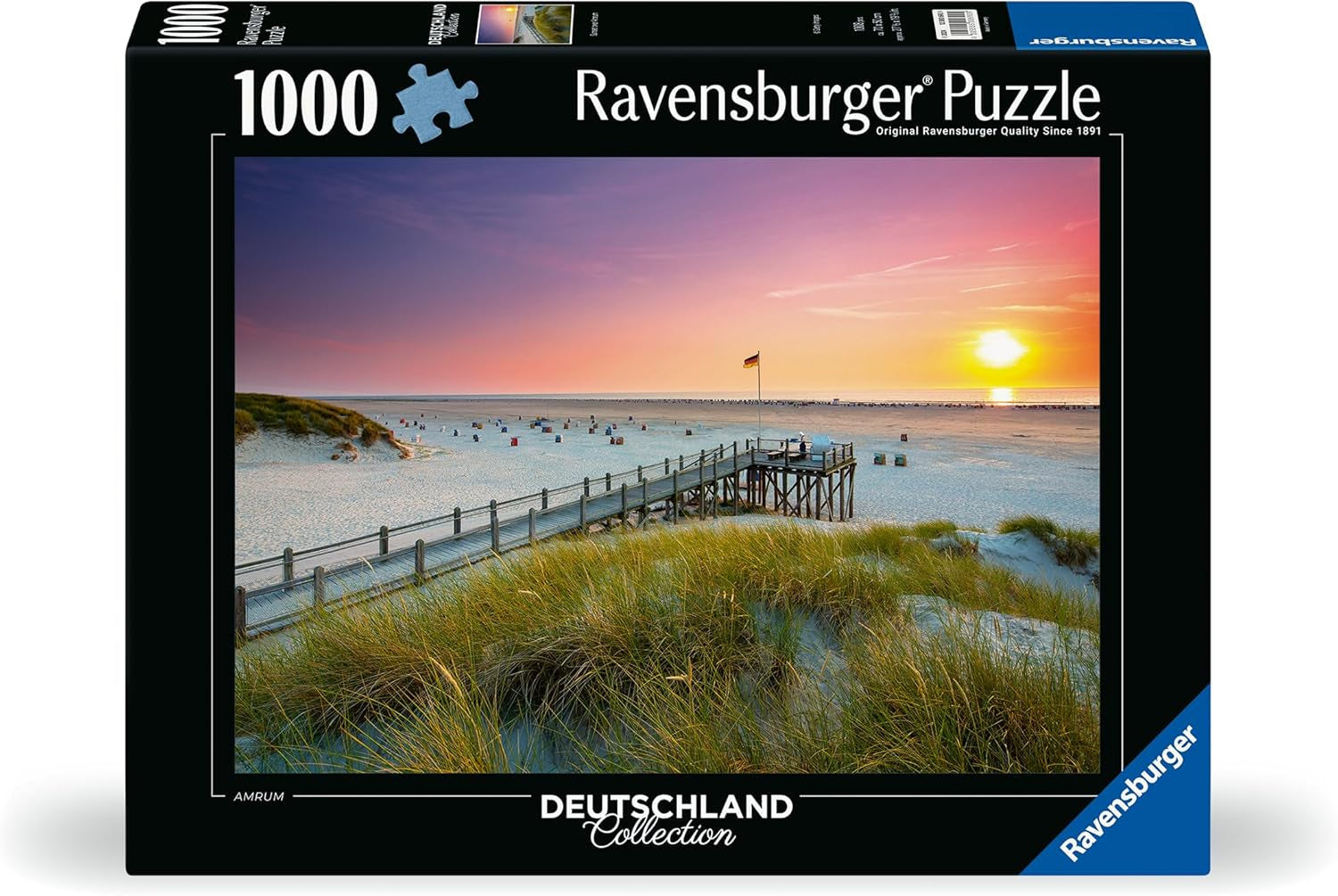 Ravensburger Puzzel 12000690 - Zonsondergang boven Amrum - Puzzel van 1000 stukjes voor volwassenen en kinderen vanaf 14 jaar, Noordzeestrandpuzzel Puzzel Naty Shop