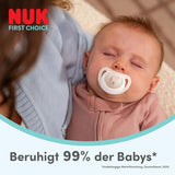 NUK First Choice Nachtfopspenen voor baby's | 6-18 maanden | Orthodontische fopspenen die oplichten in het donker | Kalmeert 99% van de baby's** | Nijlpaard/Koala | Pak van 2