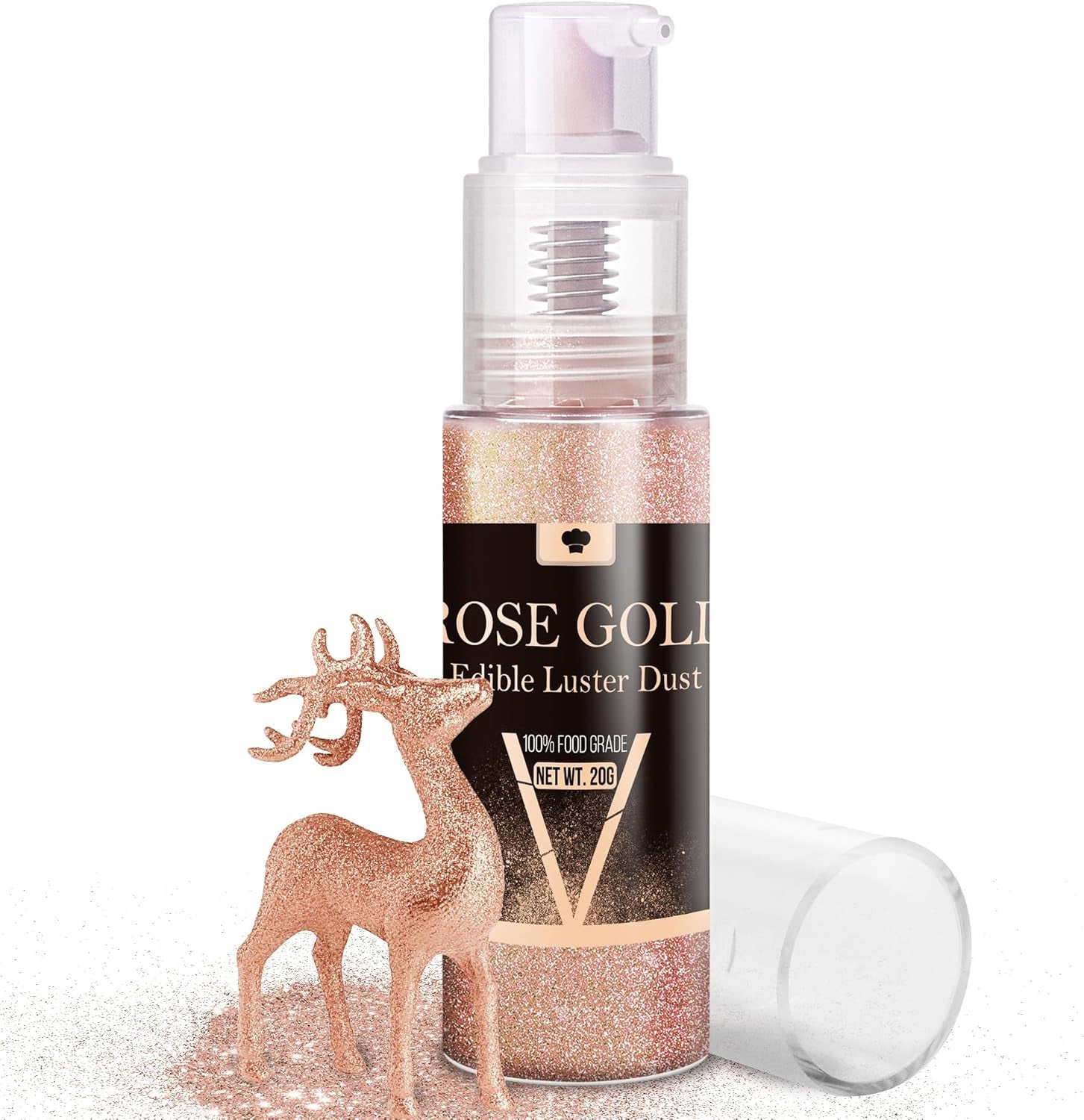 Eetbare glittersprayset - 20 g voedsel iriserend glitterstof voor drankjes, champagne, gebak - eetbare metallic voedselkleur voor cocktails, wijn, sterke drank, bakken, taarten