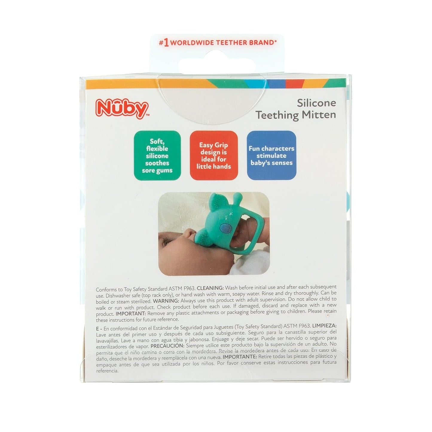 Nuby - Siliconen tandhandschoen, BPA-vrij, Blue Koala, vanaf 3 maanden