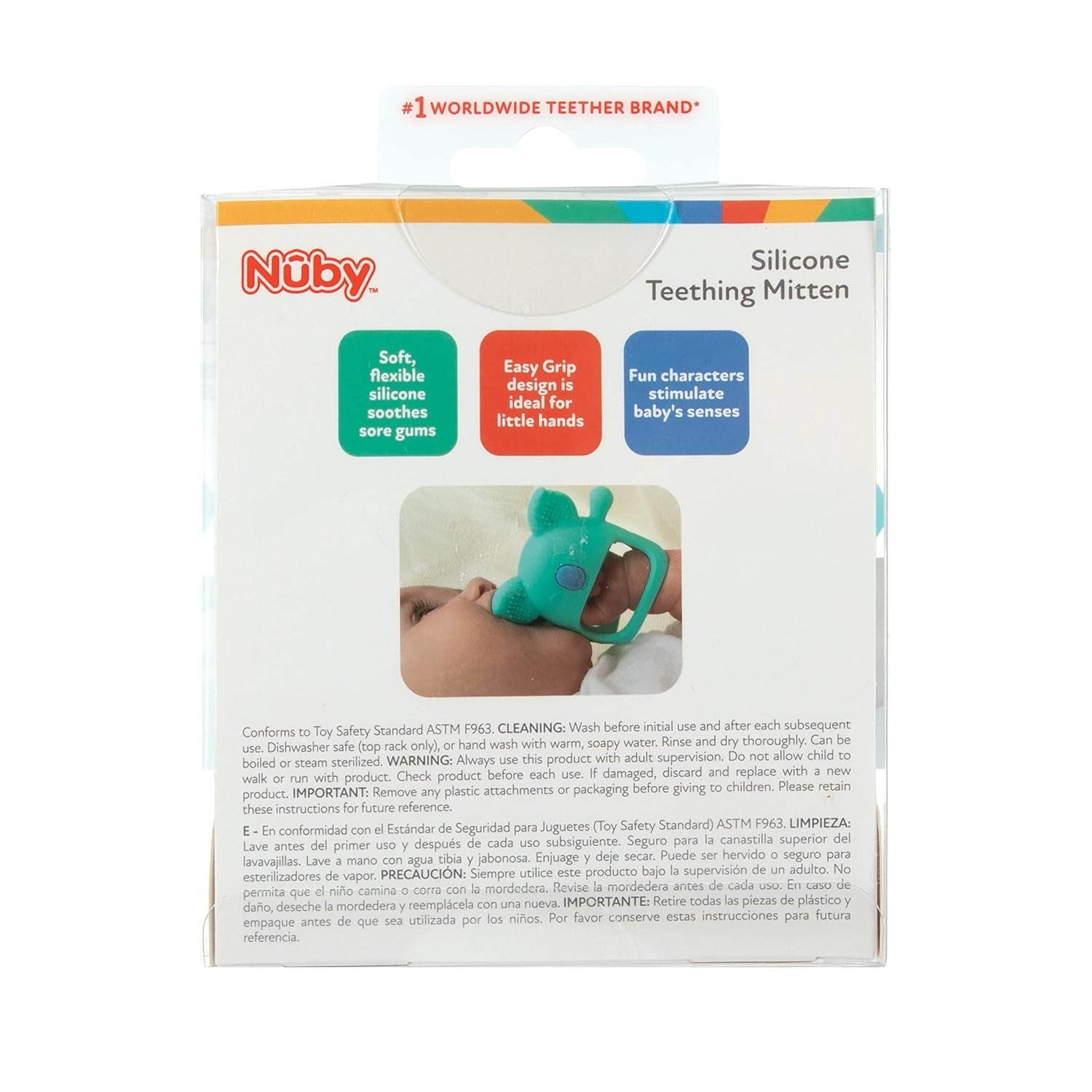 Nuby - Siliconen tandhandschoen, BPA-vrij, Blue Koala, vanaf 3 maanden
