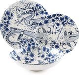 Excelsa Zen serviesset, 18-delig, keramiek, wit en blauw