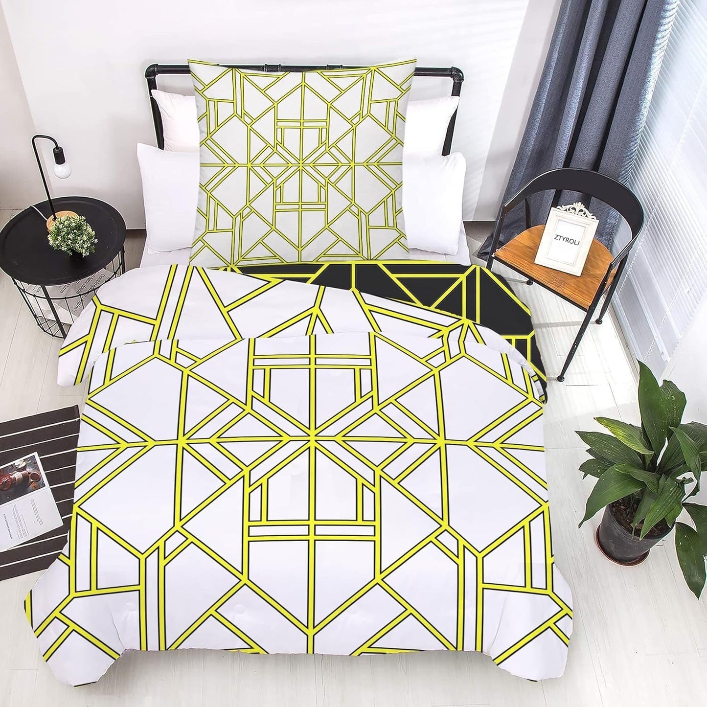 Beddengoed voor kinderen, jongens, diverse modellen, met ritssluiting, polyester microvezels Beddengoed - kinderen Naty Shop Geometrische lijnen 135X200 Cm + 80X80 Cm
