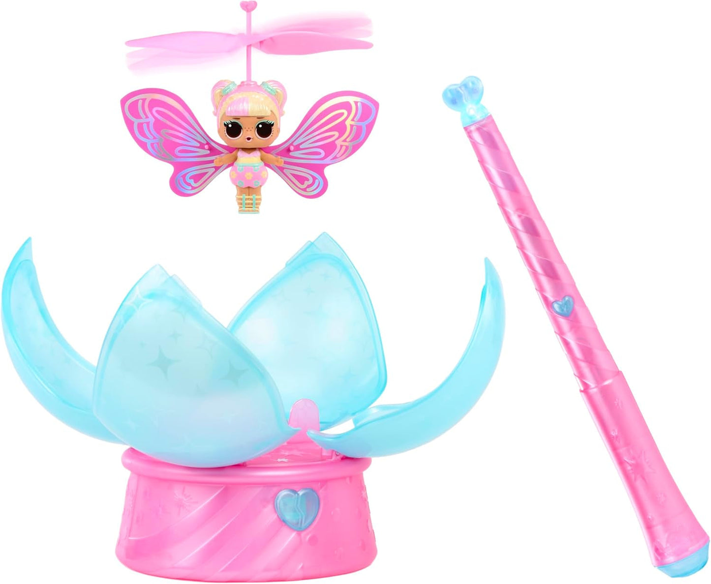 LOL Verrassing! Magic Flyers Fairies Tots - Flower Child - Inclusief 1 pop en 1 toverstaf in een bloemvormig pakket, 2 om te verzamelen, Roos