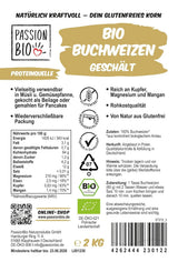 PassionBio biologische boekweit 2 kg - hersluitbare verpakking - raw food kwaliteit