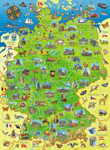 Ravensburger Kinderpuzzel - Gekleurde kaart van Duitsland - Puzzel 200 stukjes voor kinderen vanaf 8 jaar Puzzel Naty Shop