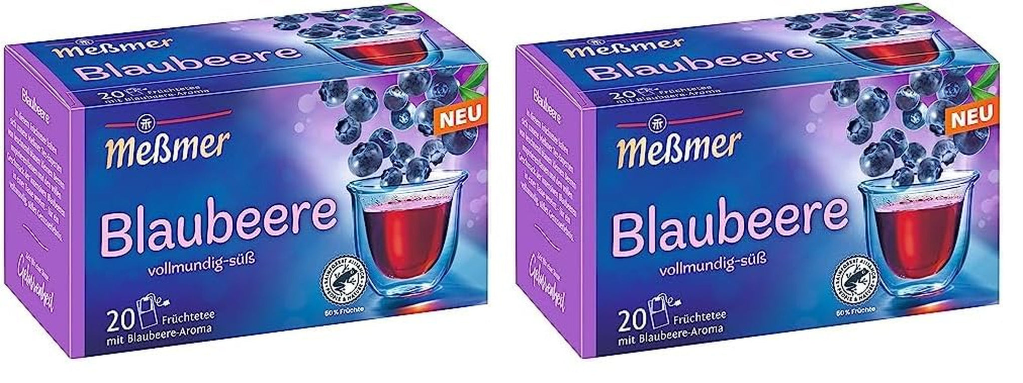 Meßmer Bosbes | 20 theezakjes | Glutenvrij | Lactosevrij | Veganistisch (2-pack)
