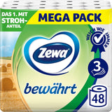 Zewa Proven - 48 rollen - Het eerste toiletpapier met stro-inhoud - 3 lagen