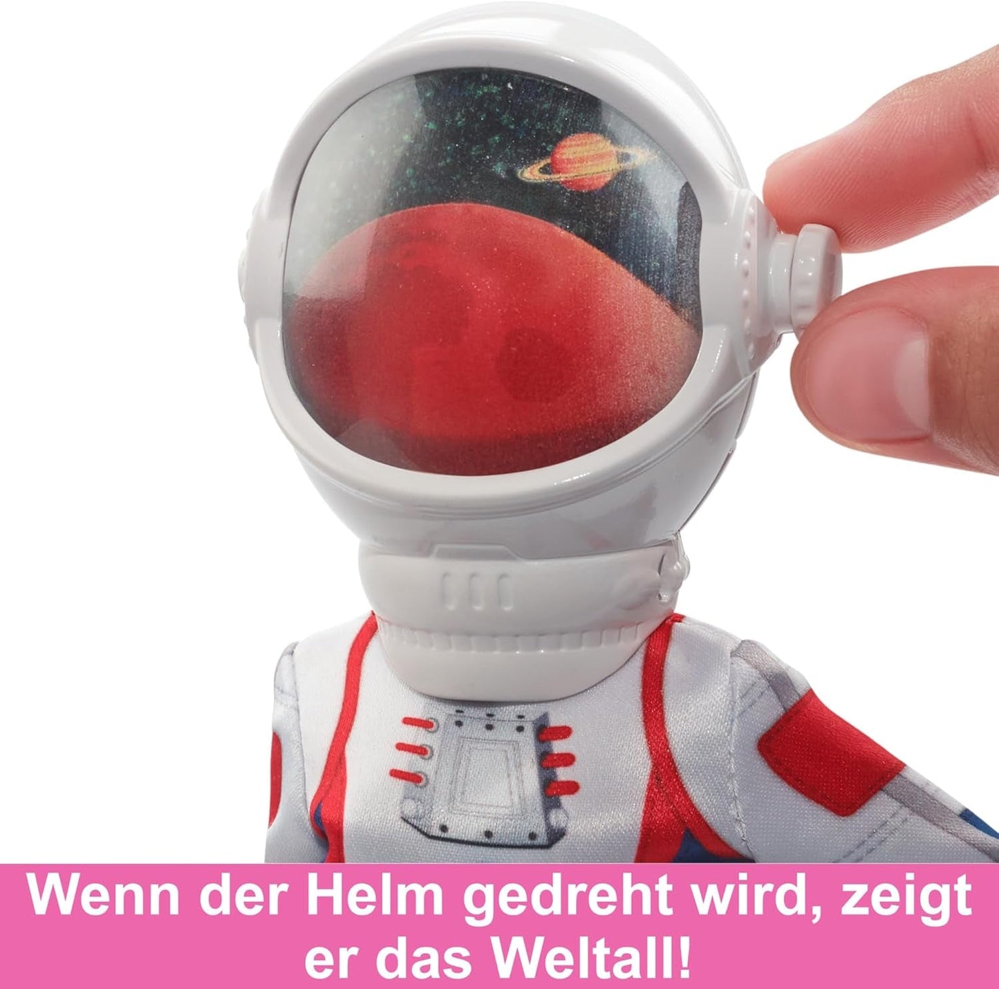Barbie pop voor 65-jarig jubileum en 10 accessoires, astronautenset voor brunette pop, rover op wielen, ruimtehelm met aanpasbaar vizier en meer, HRG45 Naty Shop-poppen
