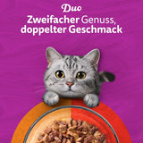WHISKAS Duo-zakjes voor porties natvoer, multipack, klassieke combinatie in gelei, 12 x 85 g
