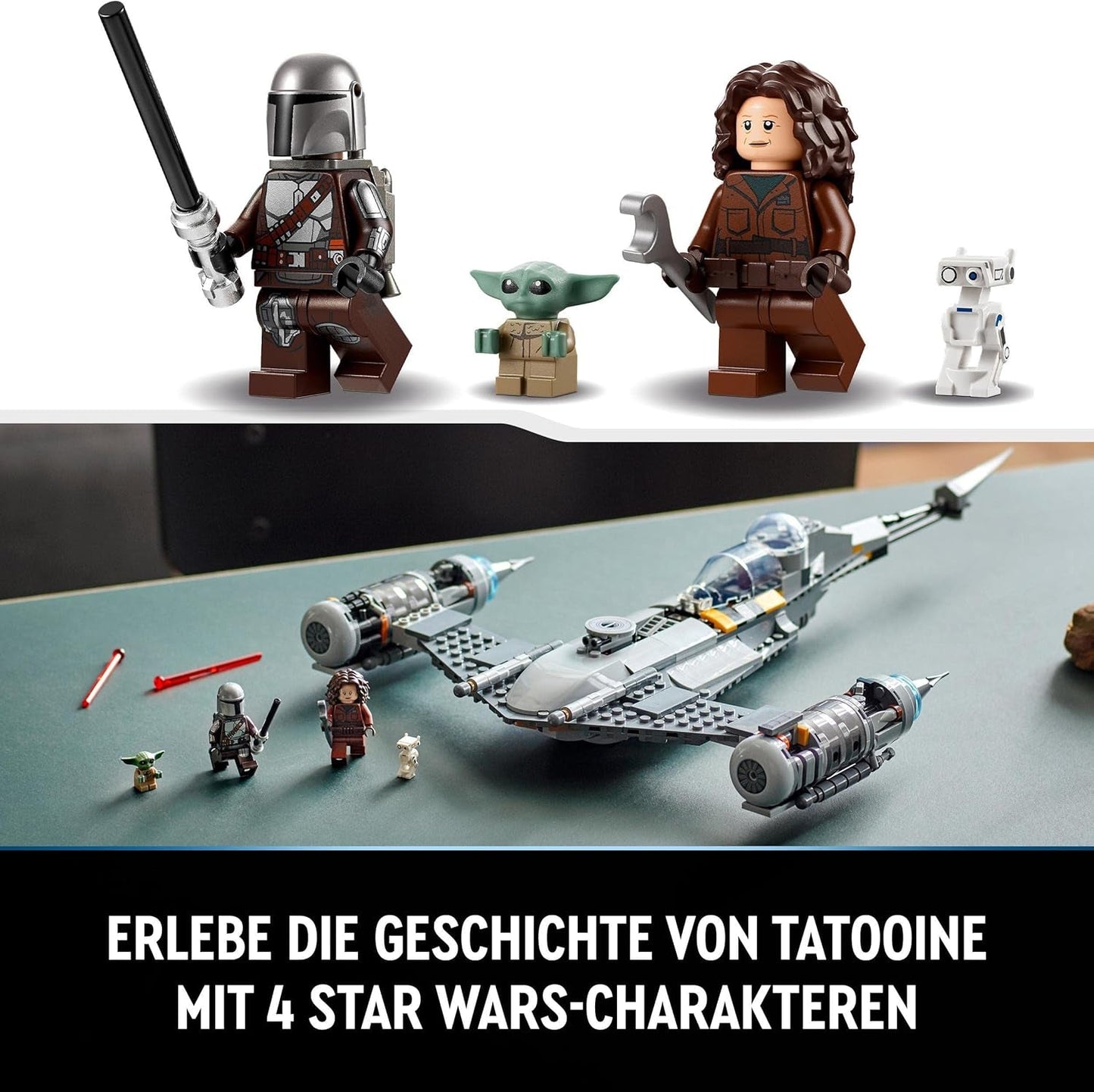 LEGO Star Wars Mandalorian Fighter N-1 uit het boek van Boba Fett Bouwspeelgoed met ruimteschip Set van 4 personages inclusief Baby Yoda figuur 75325 Bouwsets Besuche in LEGO-Store