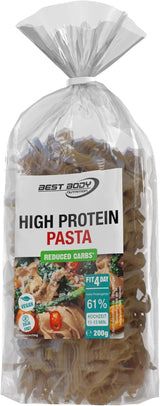 Best Body Nutrition Eiwitpasta 6 x 200 g - Fit4Day High Protein Tagliatelle - 61% eiwit, koolhydraatarm, veganistisch en lactosevrij, sojavrij - Erwteneiwit van hoge kwaliteit - voor koolhydraatarme diëten