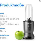 Nutribullet Personal Blender, Der Leistungsstärkste Mixer Für Eine Portion, 1000 Watt en Leiser Motor, 900 Ml Becher Aus Tritan Renew, Leuchtende Touch Bedienknöpfe, Dunkel Grau Bucatarie Naty Shop