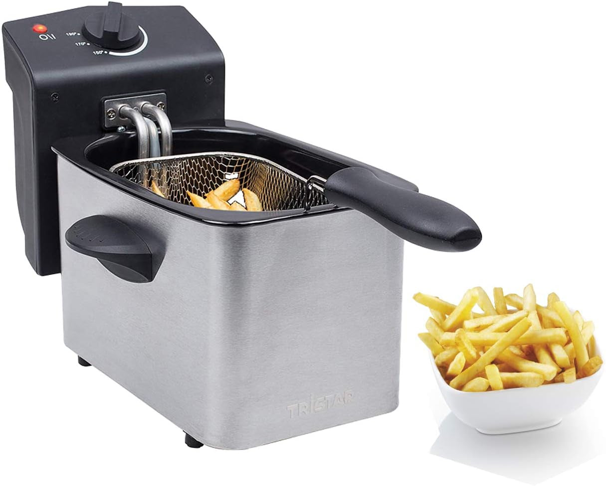 Tristar RVS friteuse - Met 2 liter inhoud, koudezonefunctie en regelbare thermostaat tot 190°C, FR-6919, zilver Toestellen Naty Shop Standaard Titel