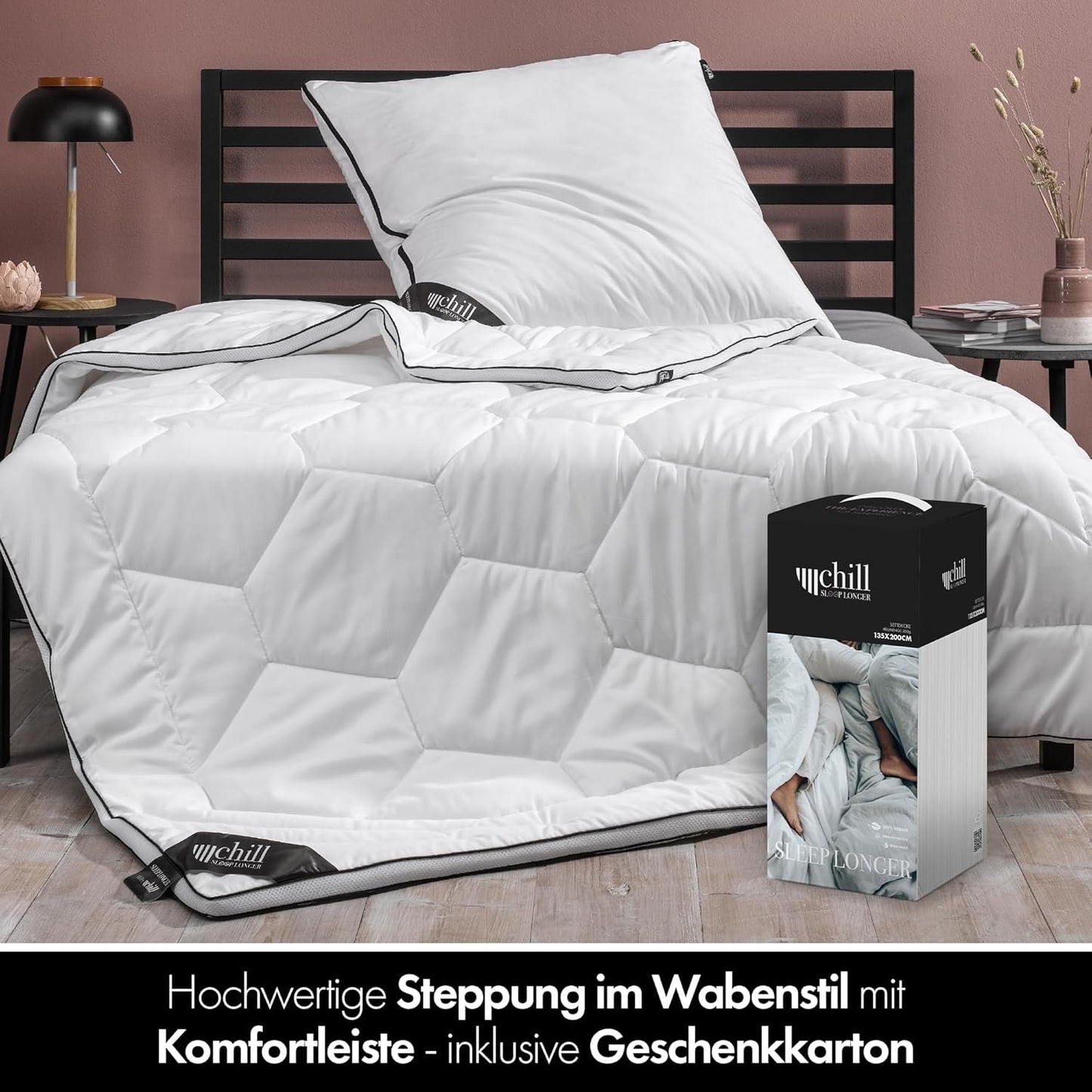 4 Seizoenen Quilt 135X200-2 in 1 All-Season Quilt 135X200 - Ademend, wasbaar en veganistisch dekbed - Duo-quilt met comfortband om te slapen - 500G & 700G Vullingquilts en quilts Naty Shop