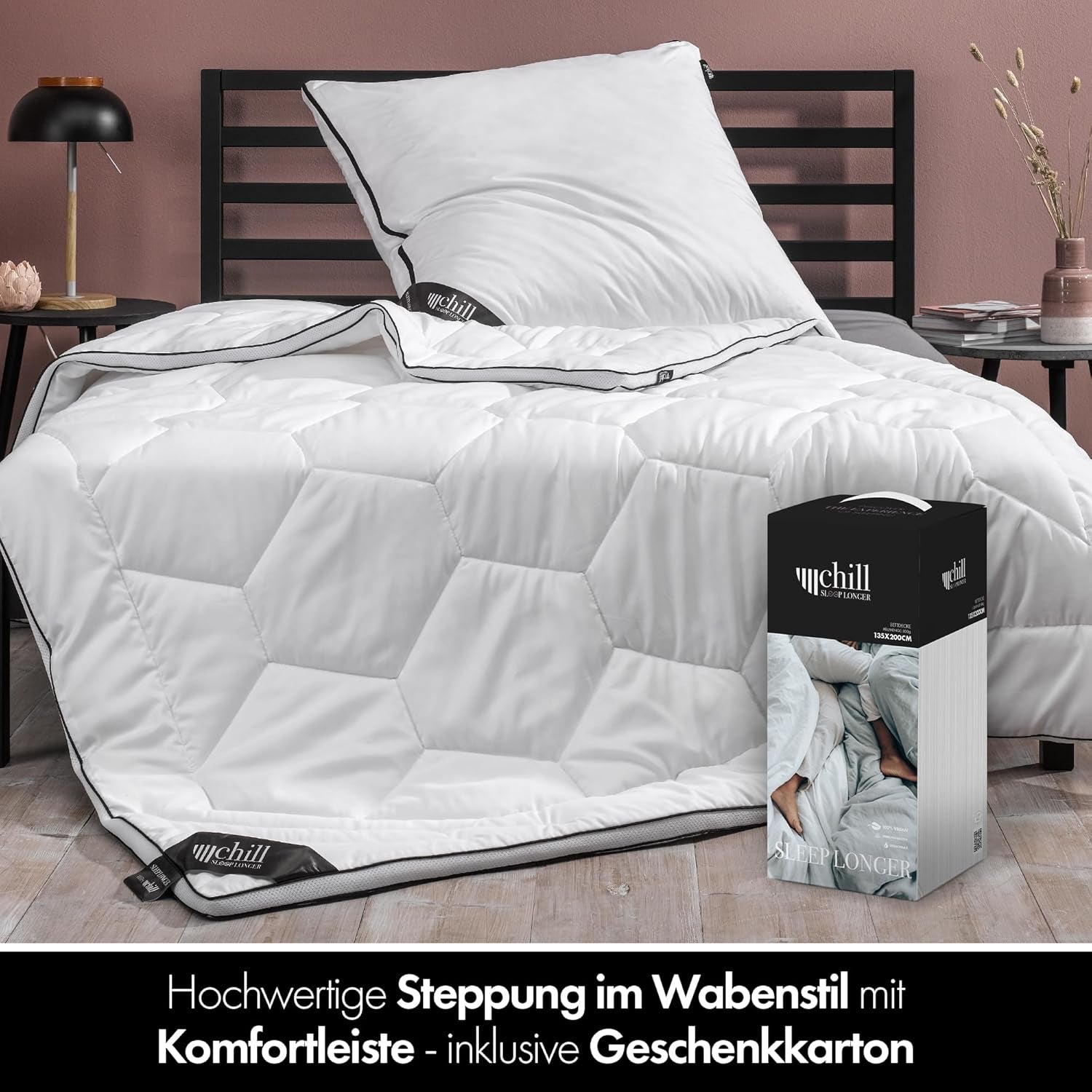4 Seizoenen Quilt 135X200-2 in 1 All-Season Quilt 135X200 - Ademend, wasbaar en veganistisch dekbed - Duo-quilt met comfortband om te slapen - 500G & 700G Vullingquilts en quilts Naty Shop