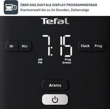 Tefal Smart'n Light espressomachine met timer, espressomachine met programmeerbaar filter 1,25 l, aromafunctie voor intens aroma, warmhoudfunctie, antidruppelen en gemakkelijk schoon te maken, zwart