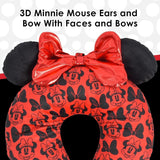 Ful Concept One Disney Minnie Mouse reis-nekkussen met 3D-oren en veer voor vliegtuig, auto en kantoor, comfortabel en ademend, rood/zwart Naty Shop reiskussens
