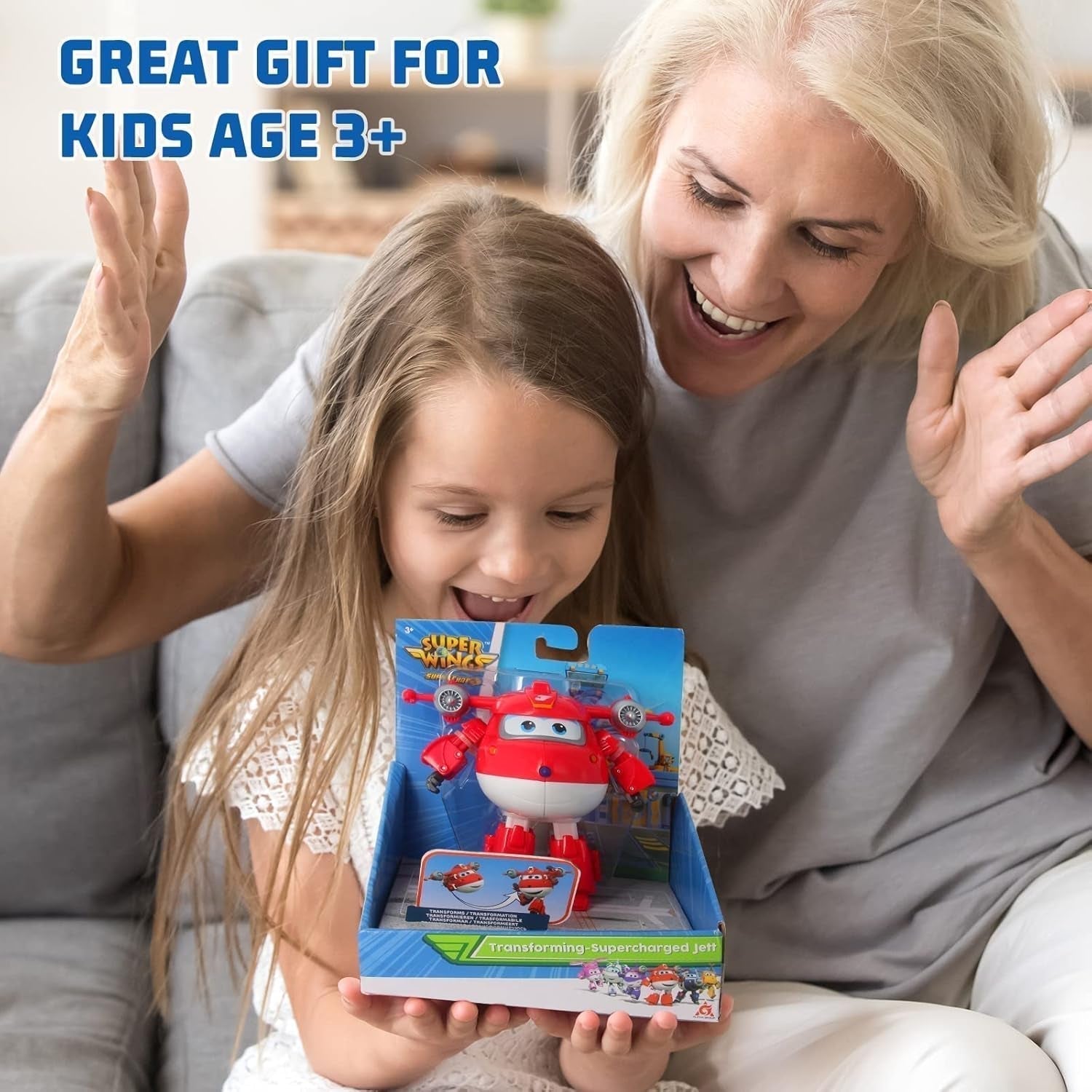 Super Wings 5" Transforming Characters 2-pack Transforming Supercharged Jett + Tino Transformer speelgoed voor jongens en meisjes vanaf 3 jaar Rode actiefiguren Naty Shop