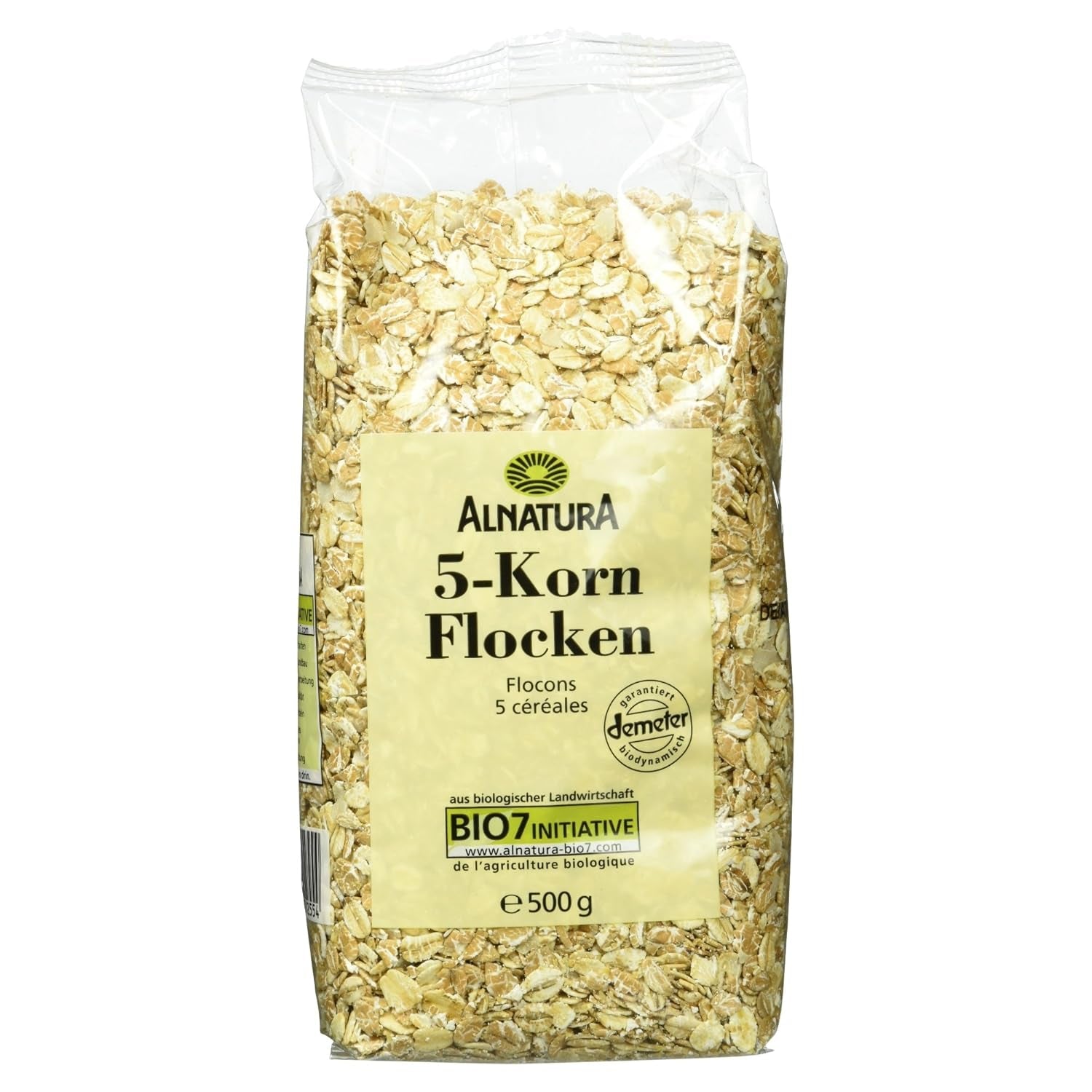 Biologische vlokken van 5 granen, 500 g