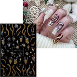 JMEOWIO Nagelsticker Weihnachten Gold Glitter Silber 8 Blatt Nail Art Sticker Selbstklebend Nagelaufkleber Schneeflocke Winterurlaub Decoratie Nageldesign Zubehör