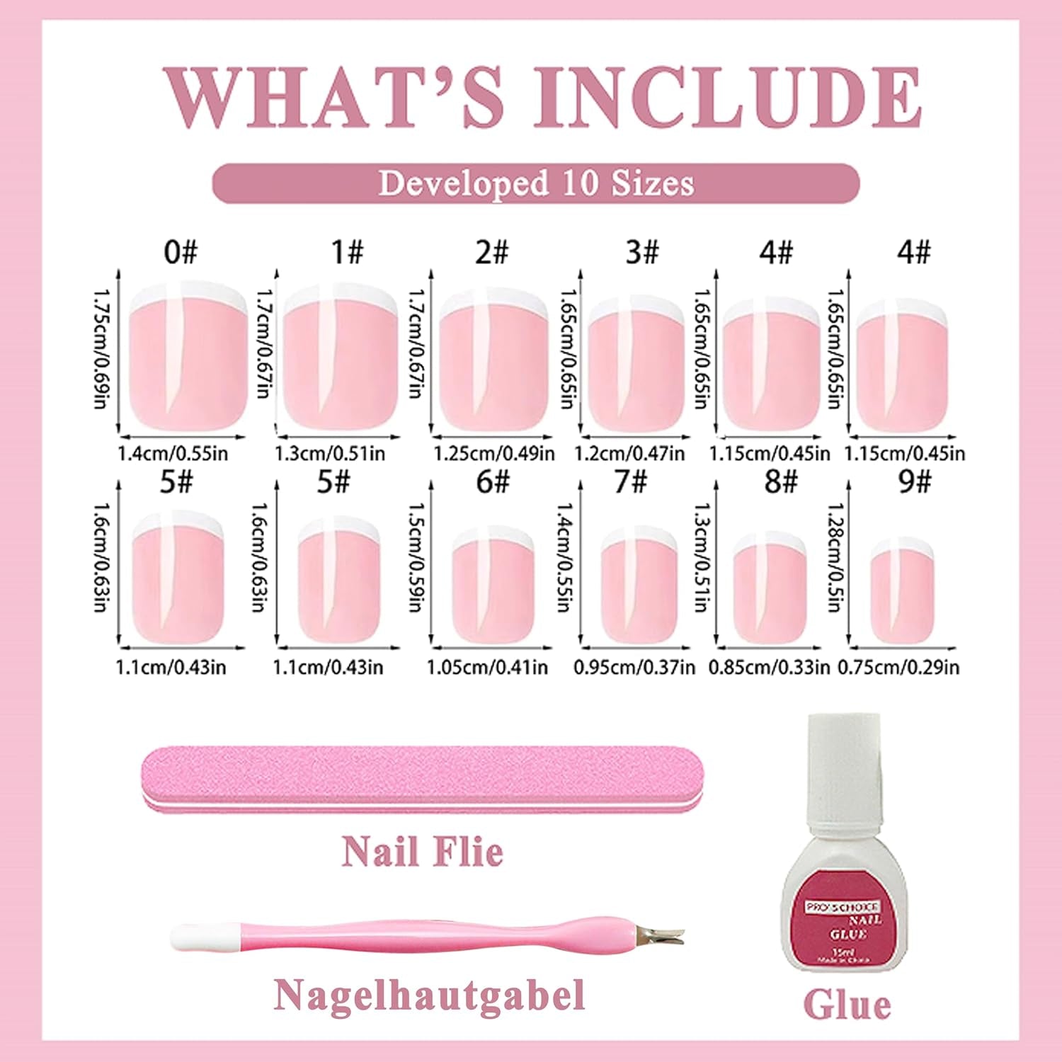 240 Set korte Franse valse nagels, vierkante kunstnagels, lijm op nagels, acryl nageltips, valse nagels voor vrouwen, DIY Nail Art