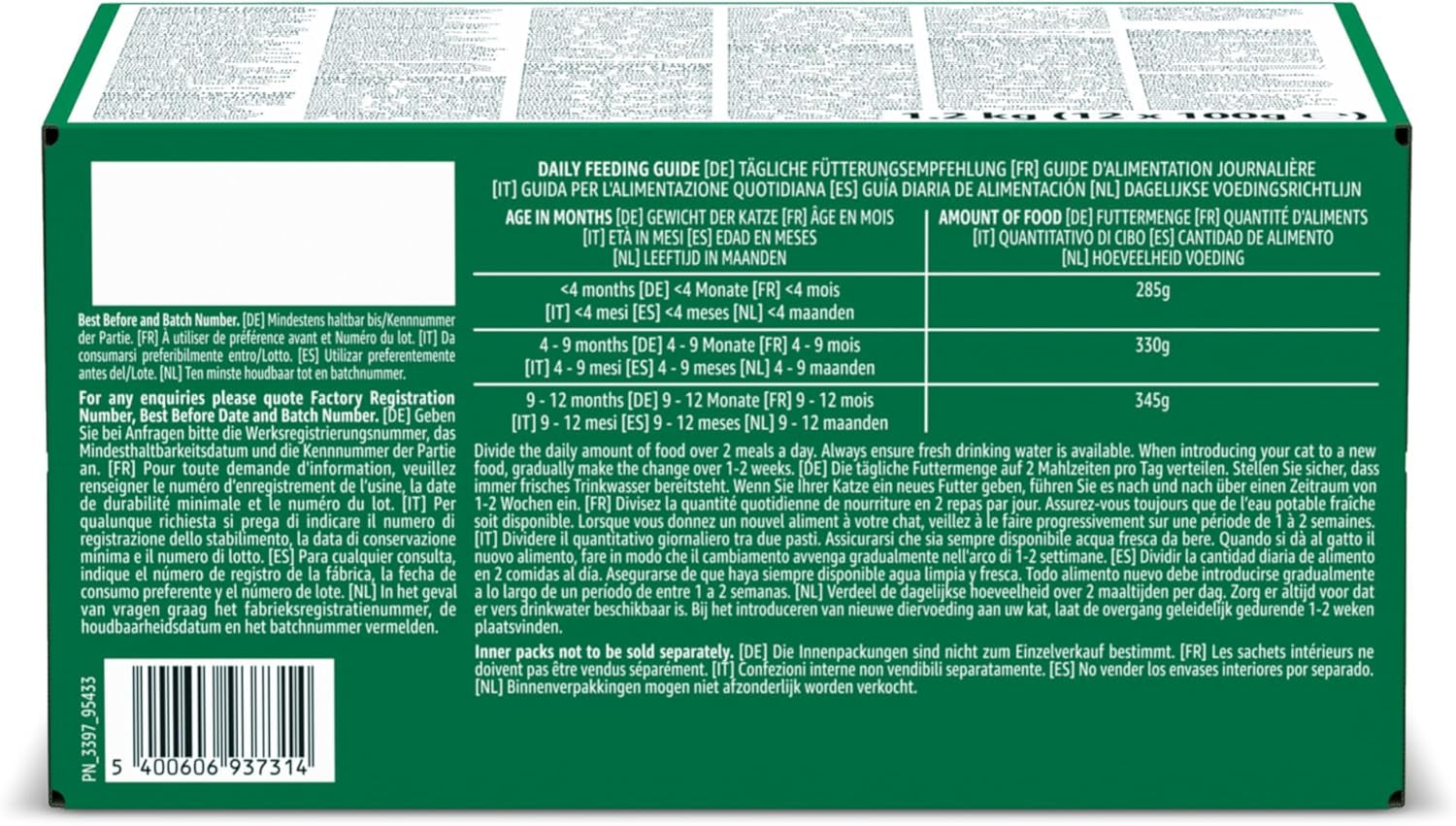 Amazon Mixed Selection Natvoer voor jonge katten in gelei 1,2 kg (12 zakjes van 100 g)