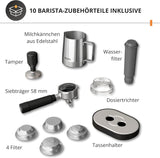 Krups Precision handmatige espressomachine met portafilter en molen, barista koffiemachine met intuïtief bedieningspaneel, pre-infusie instellingen, espressomachine met stoompijpje, snelle opwarming, XP801T10