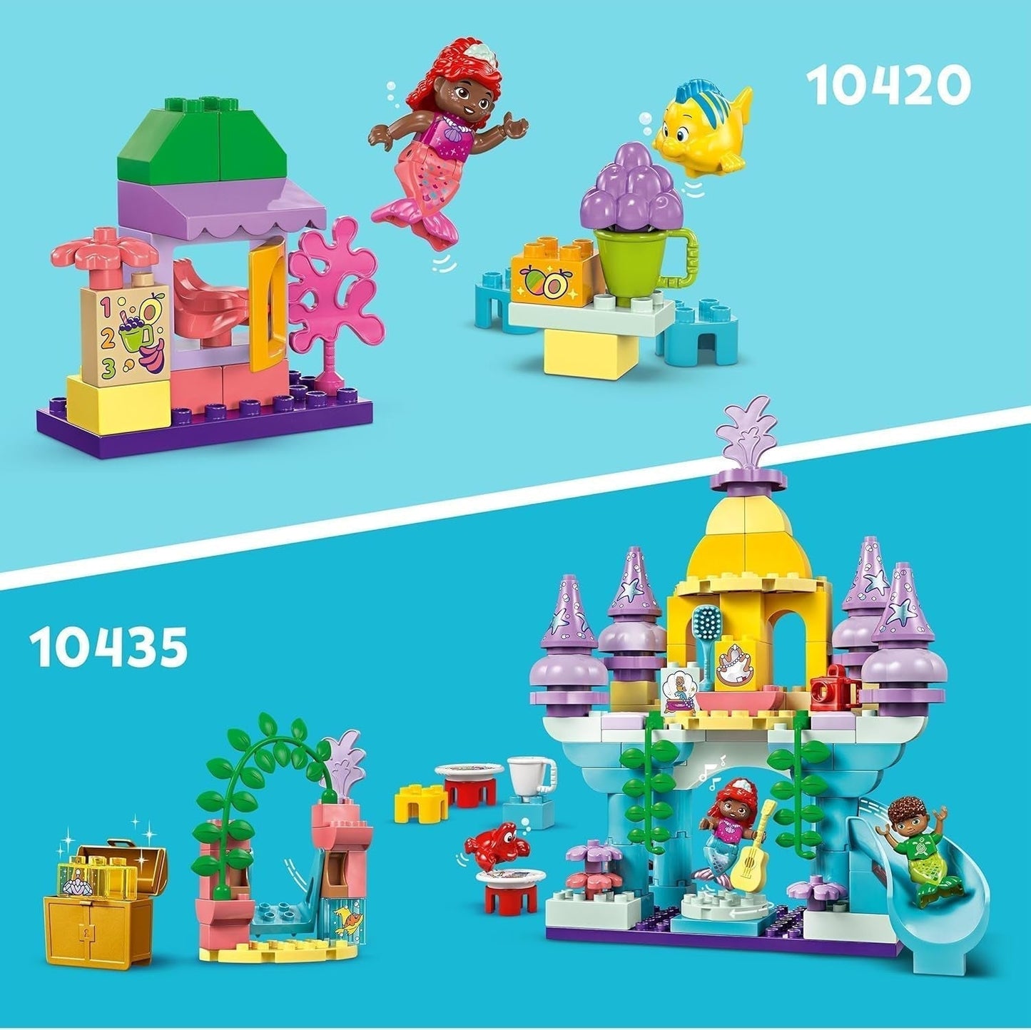 LEGO DUPLO | Disney Ariël's magische onderwaterpaleis, educatief speelgoed voor Ariël de zeemeermin, onderwaterkasteel voor kinderen vanaf 2 jaar 10435 Bouwsets Besuche den LEGO-Store
