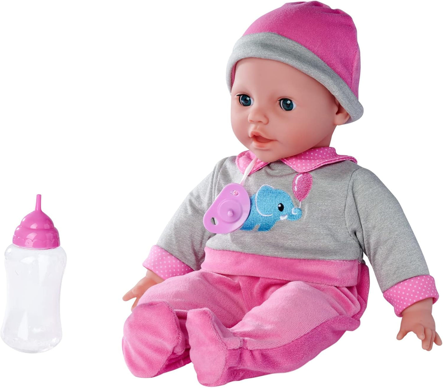 Simba 105140066 - Laura Interactieve, zachte pop met slaapogen, babbelt tijdens het bewegen, drinkt uit de fles en slaapt, 40cm, pop vanaf 2 jaar Naty Shop Dolls