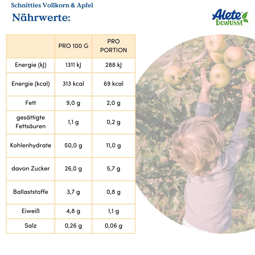 Alete Biologische Taartjes Met Volle Granen En Appels 6 x 22 g