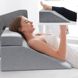 Leeskussen en beenlift Verenkussen, traagschuim nekrugbeenkussen, multifunctioneel afneembaar kussen voor bed, bank, zitten, slapen en rusten (grijs)