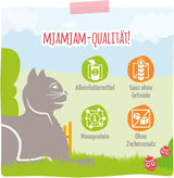 MjAMjAM - Premium natvoer voor katten - delicate kip met fruitige aardbeien 400 g, verpakking van 6 (6 x 400 g), natuurlijk met extra vlees