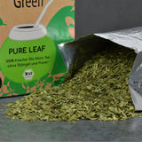 Delicatino - Natuurlijk groen PURE LEAF 500G, biologische yerba mate stengelloos, vers en rookloos, biologisch geteeld, vacuüm verpakt voor maximale versheid