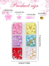 Kalolary Bloemen Nail Art Charms, 3D Acryl Bloemen voor Nagels Vijf Bloemblaadjes Bloemenornamenten Nagel Edelstenen Strass Gemengde Metalen Kralen voor DIY Nail Art Design Sieraden Maken (2 Dozen)