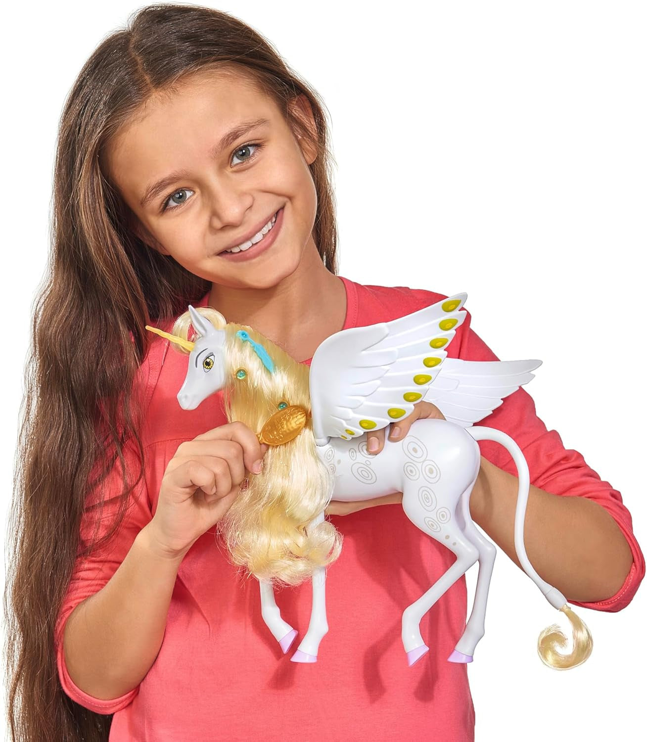 Simba 109480093 - Mia and Me Eenhoorn Onchao, Met beweegbare vleugels, haarclips, stylingborstel, speelpaard, pony, Centopia, vanaf 3 jaar, roze Naty Shop Dolls