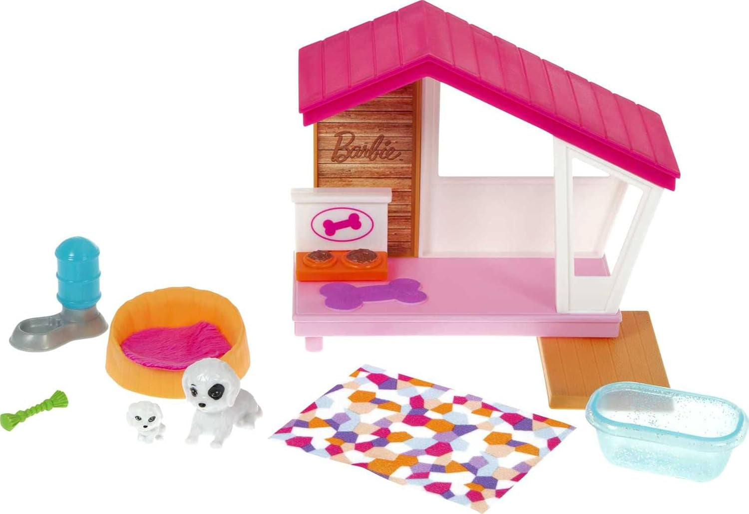 Barbie GRG78 - Minispeelset met 2 honden, hondenhuis en accessoires, cadeau voor kinderen van 3-7 jaar Naty Shop Dolls Standaardtitel
