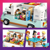 LEGO Friends Caravan, rollenspel-bouwset met een speelgoedcaravan, cadeau voor meisjes vanaf 7 jaar, creatieve speelset met 3 minifiguren en figuur van een fretdier 42663 Bouwsets Besuche in LEGO-Store