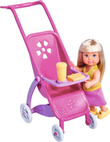Simba 105733673 - Steffi Love Happy Family, zwangere pop, Kevin, Evi en baby met kinderwagen, 11 stuks, accessoires, 30 cm, vanaf 3 jaar