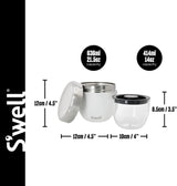 Eats 2-in-1 voerbak met schroefdeksel, 636 ml, maansteen, drievoudig geïsoleerd voedselglas, lekvrij tot 11 uur koud/7 uur warm op reis Voedselbewaardozen Naty Shop