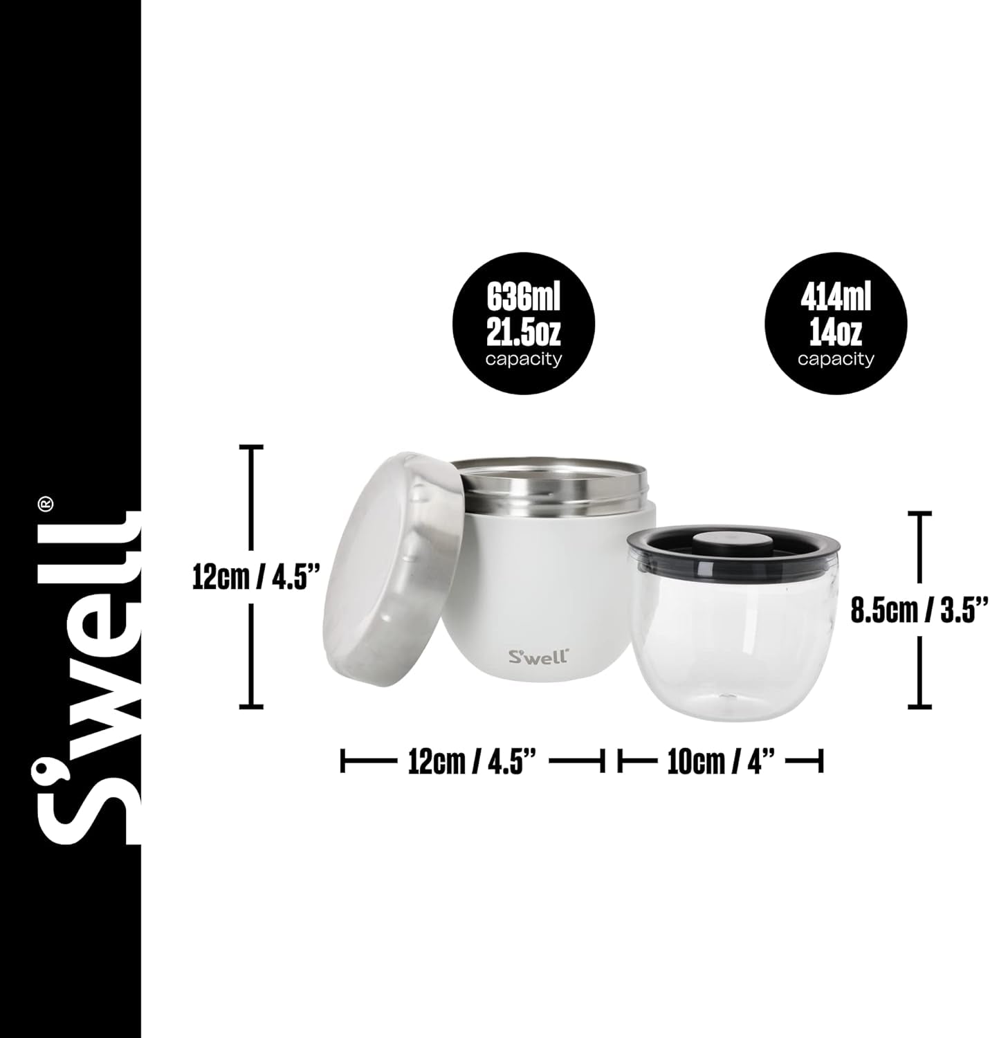 Eats 2-in-1 voerbak met schroefdeksel, 636 ml, maansteen, drievoudig geïsoleerd voedselglas, lekvrij tot 11 uur koud/7 uur warm op reis Voedselbewaardozen Naty Shop